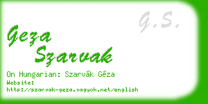 geza szarvak business card